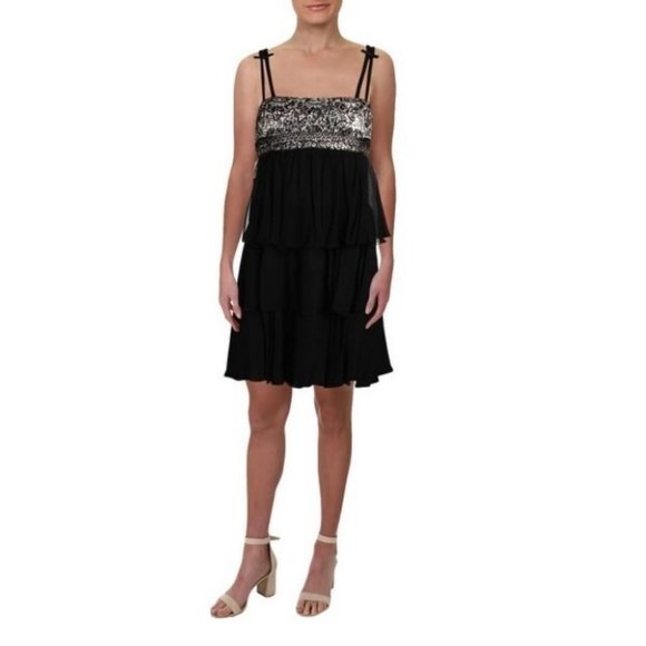 Xeniya Cocktail Dress Silk Ruffled Women's 10 - Picture 1 of 5